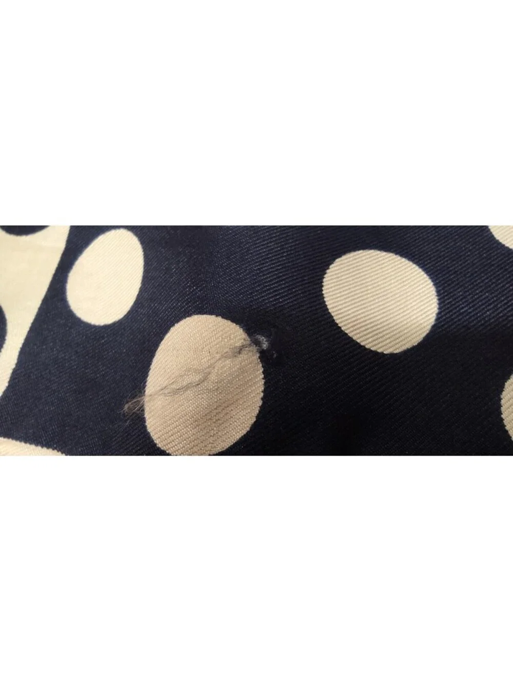 Vinage 1960s White DOTS Echo All Silk Scarf Red Orange White & Blue Polka Dots